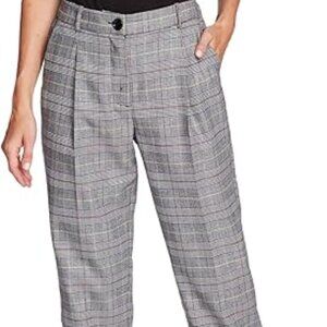 New Vince Camuto Colorful Glen Plaid Ankle Pants Lime Chrome 10